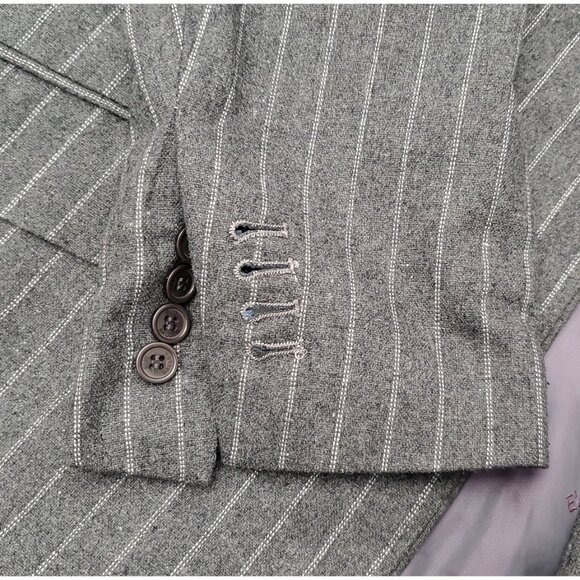 Elie Balleh Mens Grey Chalk Stripe Single Button Sport Coat Blazer Jacket XXL - Picture 5 of 9